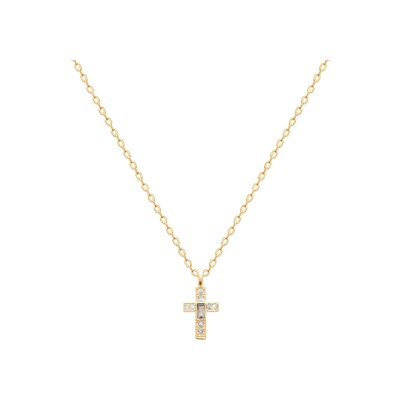 Pendentif en plaqué or et pierre synthétique