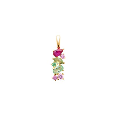 Pendentif en plaqué or et pierre synthétique