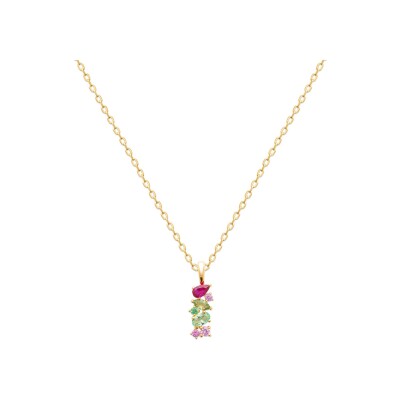 Pendentif en plaqué or et pierre synthétique