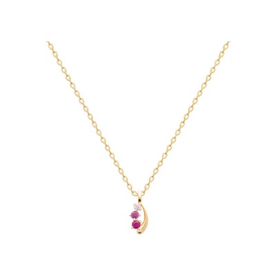 Pendentif en plaqué or et pierre synthétique