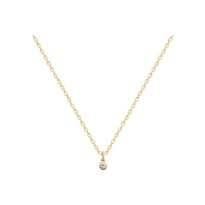 Pendentif en plaqué or et oxyde de zirconium