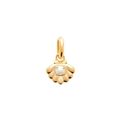 Pendentif en plaqué or et perle de culture