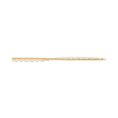 Bracelet en acier pvd doré et perle d'imitation