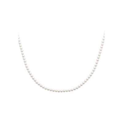 Collier en acier pvd doré et perle d'imitation - 45cm