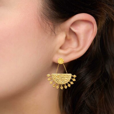 Boucles d'oreilles en acier pvd doré
