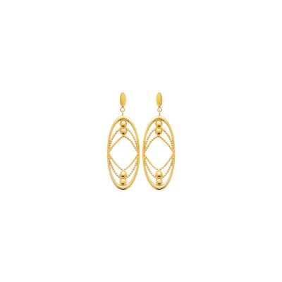 Boucles d'oreilles en acier pvd doré
