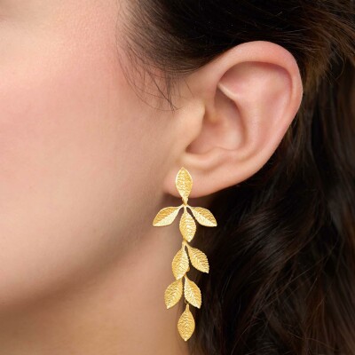 Boucles d'oreilles en acier pvd doré