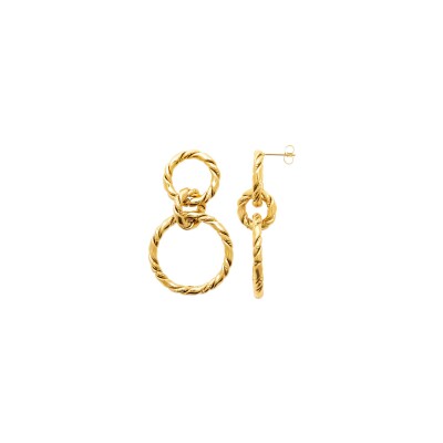 Boucles d'oreilles en acier pvd doré