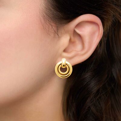 Boucles d'oreilles en acier pvd doré