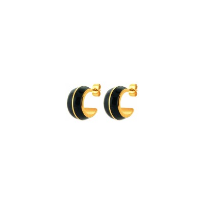 Boucles d'oreilles créoles en acier pvd doré et laque