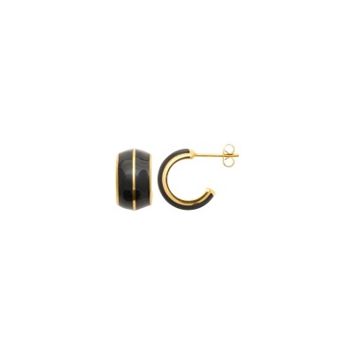 Boucles d'oreilles créoles en acier pvd doré et laque