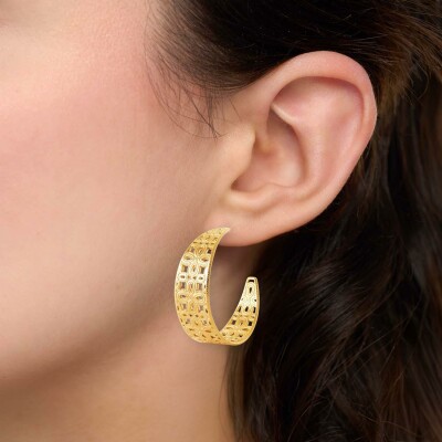Boucles d'oreilles créoles en acier pvd doré
