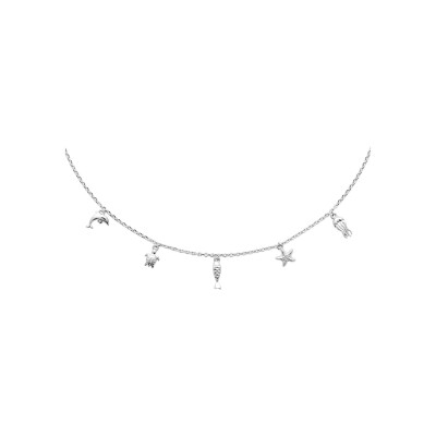 Collier en argent rhodié - 45cm