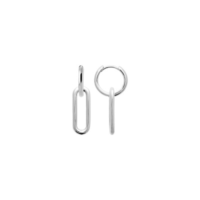 Boucles d'oreilles créoles en argent rhodié