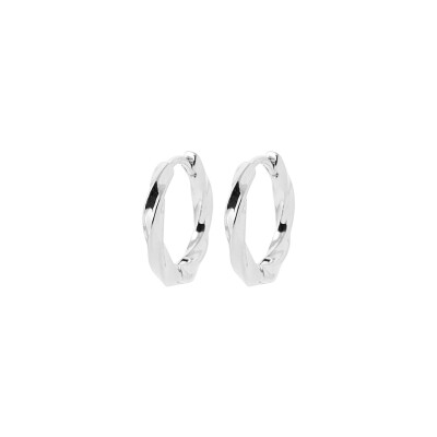 Boucles d'oreilles créoles en argent rhodié