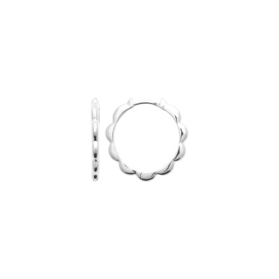 Boucles d'oreilles créoles en argent rhodié