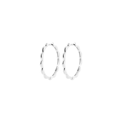 Boucles d'oreilles créoles en argent rhodié