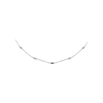 Collier en argent rhodié et oxyde de zirconium - 45cm