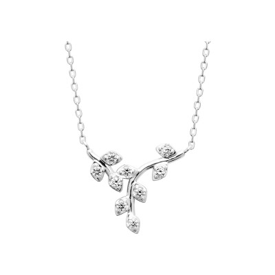 Collier en argent rhodié et oxyde de zirconium - 45cm