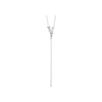 Collier en argent rhodié et oxyde de zirconium - 45cm
