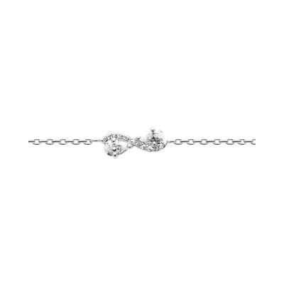 Bracelet en argent rhodié et oxyde de zirconium - 18cm