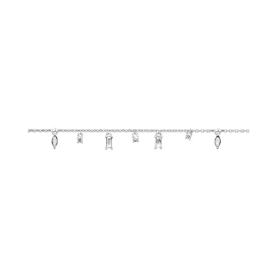 Bracelet en argent rhodié et oxyde de zirconium - 18cm