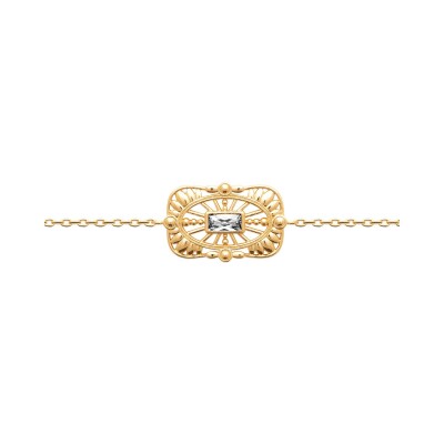 Bracelet en plaqué or et oxyde de zirconium - 18cm