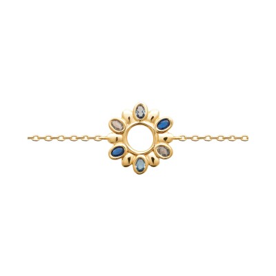 Bracelet en plaqué or et pierre synthétique - 18cm