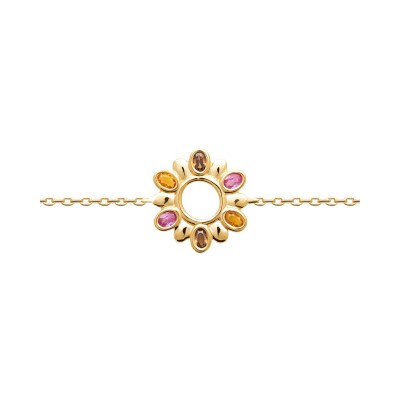 Bracelet en plaqué or et pierre synthétique - 18cm