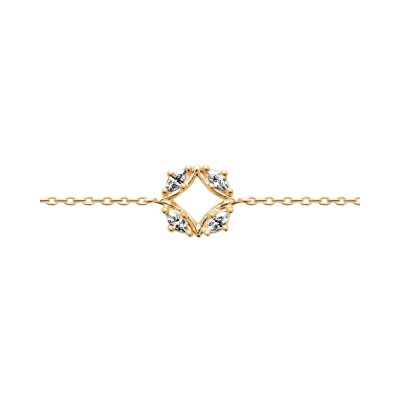 Bracelet en plaqué or et oxyde de zirconium - 18cm