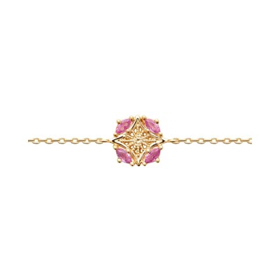 Bracelet en plaqué or et pierre synthétique - 18cm