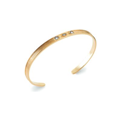 Bracelet jonc en plaqué or et pierre synthétique