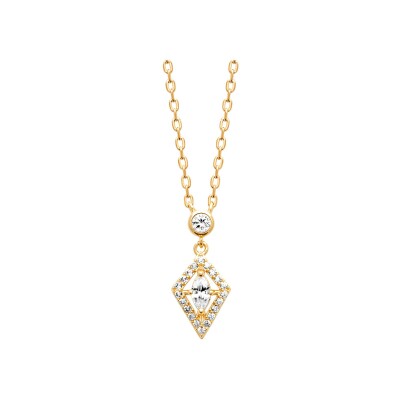 Collier en plaqué or et oxyde de zirconium - 45cm