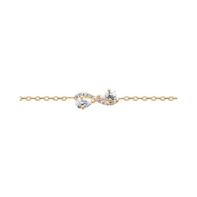 Bracelet en plaqué or et oxyde de zirconium - 18cm