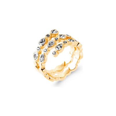 Bague en plaqué or et oxyde de zirconium