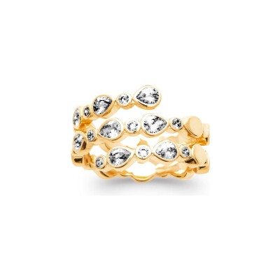 Bague en plaqué or et oxyde de zirconium