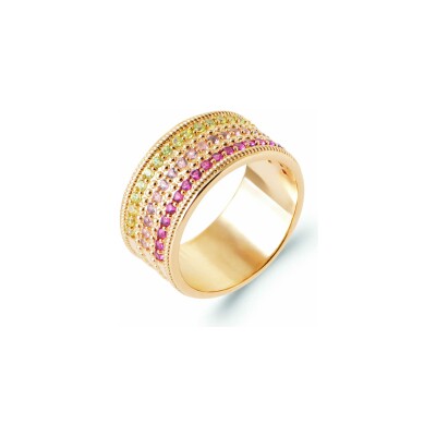 Bague en plaqué or et pierre synthétique