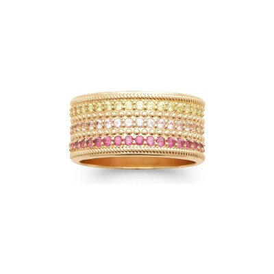 Bague en plaqué or et pierre synthétique
