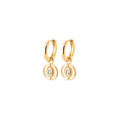 Boucles d'oreilles créoles en plaqué or et oxyde de zirconium