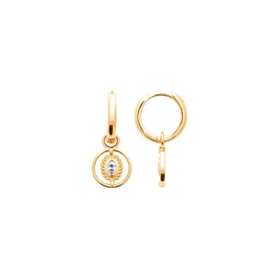 Boucles d'oreilles créoles en plaqué or et oxyde de zirconium