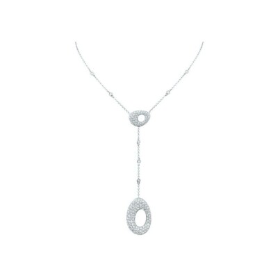 Collier Raynal Y en or blanc et diamants