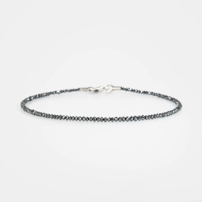Bracelet Mirage or blanc & diamants noirs 