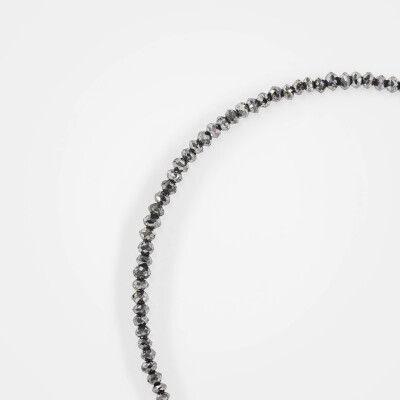 Bracelet Mirage or blanc & diamants noirs 