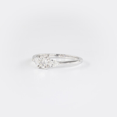 Bague or blanc & diamants 