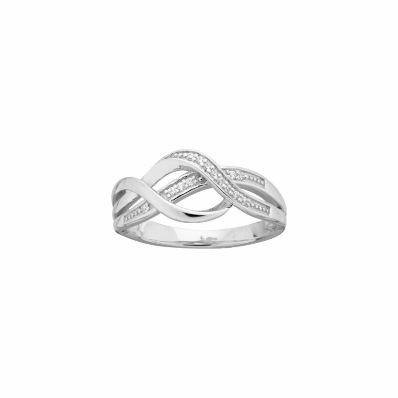 Bague en argent et oxyde de zirconium