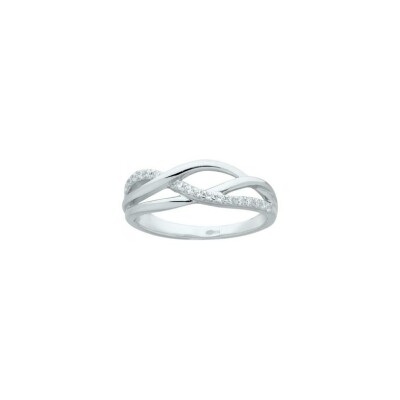 Bague motif vague en argent