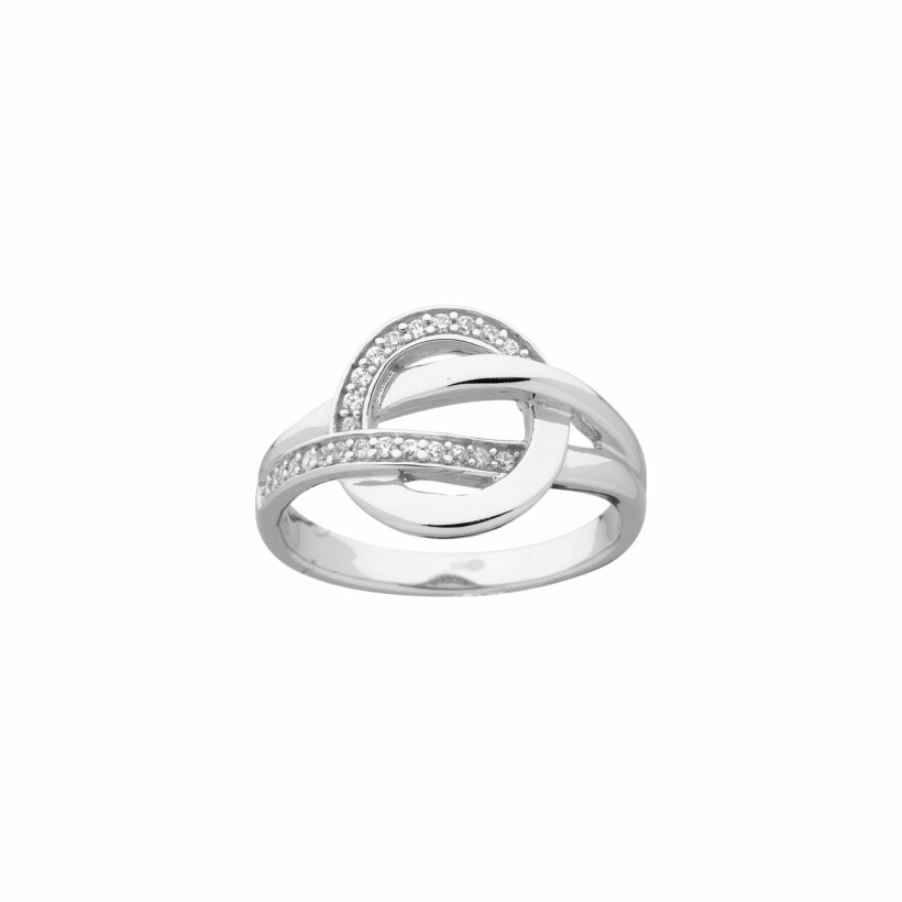 Bague en argent et oxydes de zirconium