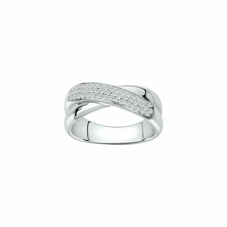 Bague en argent et oxyde de zirconium