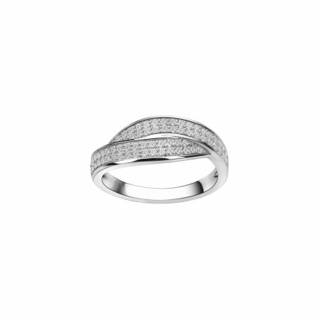 Bague en argent et oxydes de zirconium