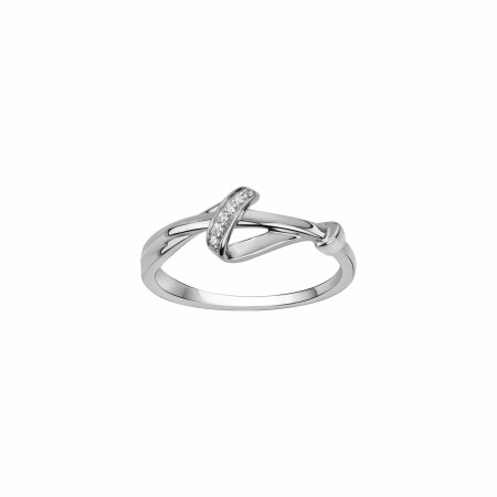 Bague en argent et oxydes de zirconium